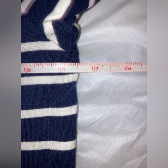 AND AWAY Navy and White Striped Women’s Blouse 3/4 sleeves Sz Med EUC! - Picture 6 of 10